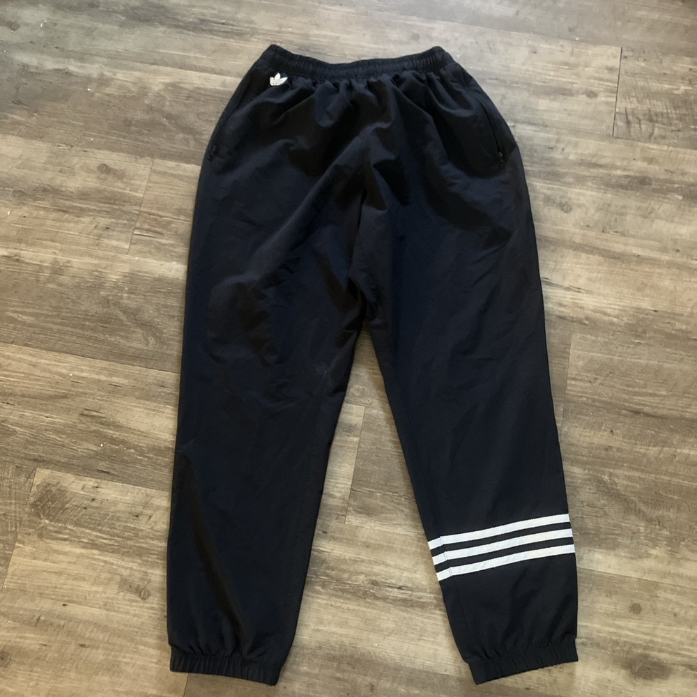 Adidas Sweatpants Track 3-stripes Black Puffy Pants Men's Size‎ Large Joggers